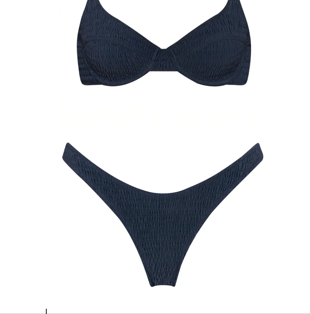 Navy blue normal coverage Bathing suit bottoms only - Picture 3 of 5